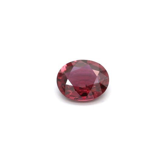 0.62ct Purplish Red, Oval Ruby, Heated, Mozambique - 5.94 x 4.85 x 2.34mm