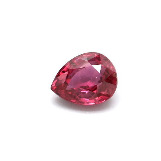 0.71ct Purplish Red, Pear Shape Ruby, Heated, Thailand - 5.99 x 4.76 x 2.90mm