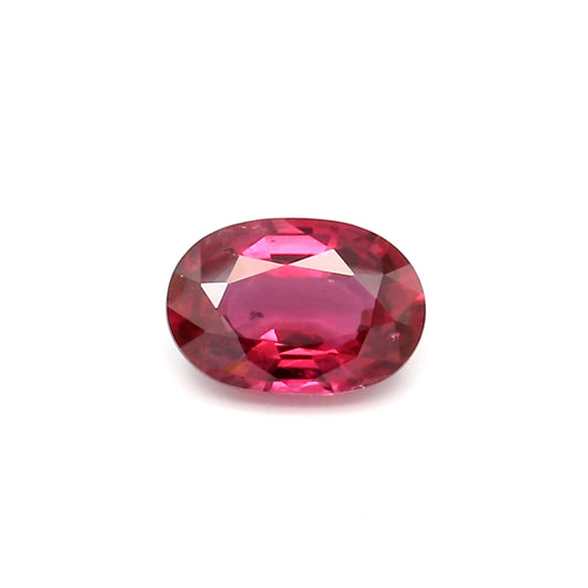 0.86ct Purplish Red, Oval Ruby, Heated, Thailand - 7.01 x 4.83 x 2.72mm