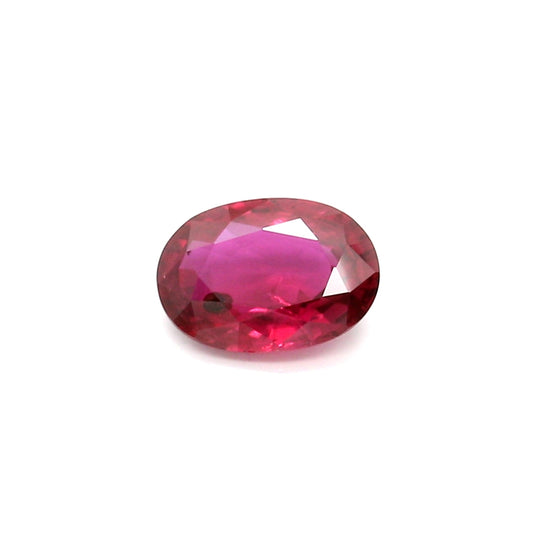 0.88ct Purplish Red, Oval Ruby, H(a), Thailand - 6.98 x 4.98 x 2.73mm