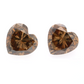 2.18ct Fancy Brown, Heart Shape Diamond Pair, SI1 - 6.3 x 6.5mm