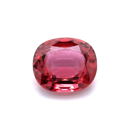 5.06ct Pinkish Red, Cushion Ruby, Heated, Thailand - 11.57 x 10.29 x 4.50mm