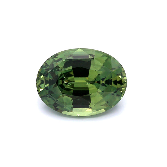 6.52ct Green, Oval Sapphire, No Heat, Basaltic - 12.78 x 9.61 x 6.52mm