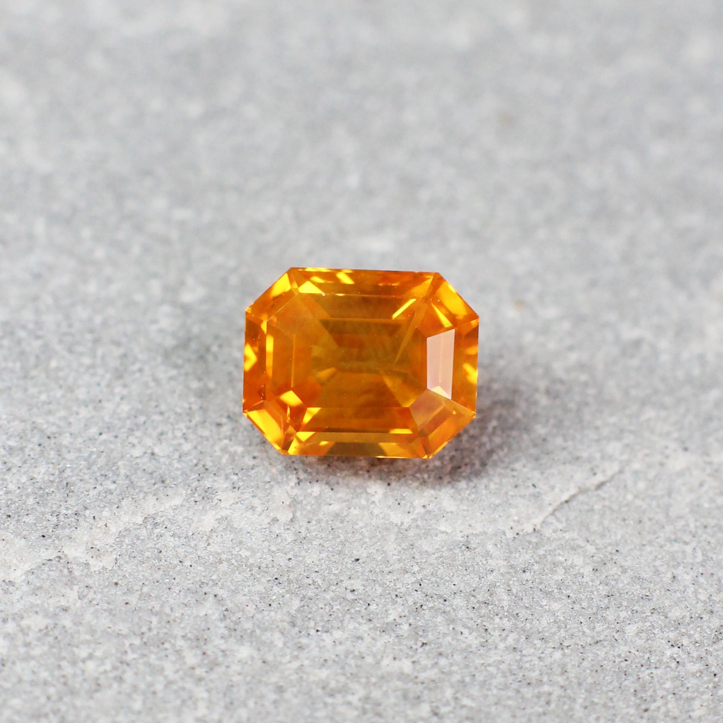 2.03ct Orangy Yellow, Octagon Sapphire, Heated, Sri Lanka - 7.29 x 5.85 x 4.48mm