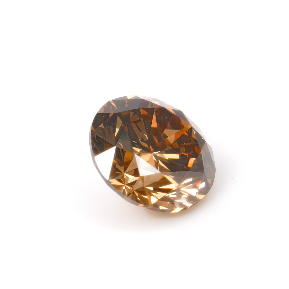 1.23ct Orangy Brown, Round Diamond, SI - 6.63 - 6.72 x 4.17mm