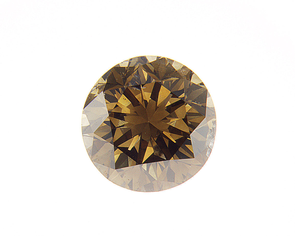 1.25ct Fancy Deep Yellowish Brown, Round Diamond, I1 - 6.64 - 6.78 x 4.37mm