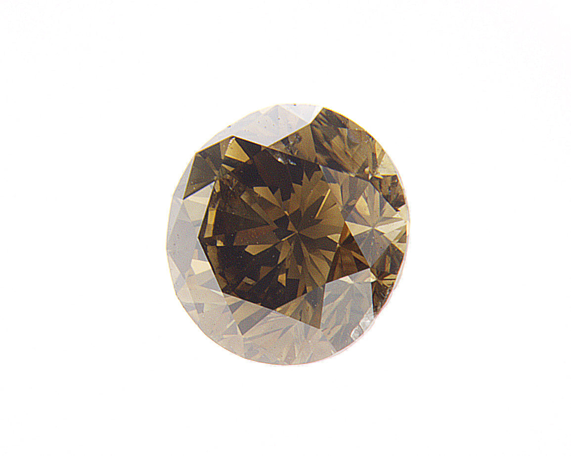 1.25ct Fancy Deep Yellowish Brown, Round Diamond, I1 - 6.64 - 6.78 x 4.37mm