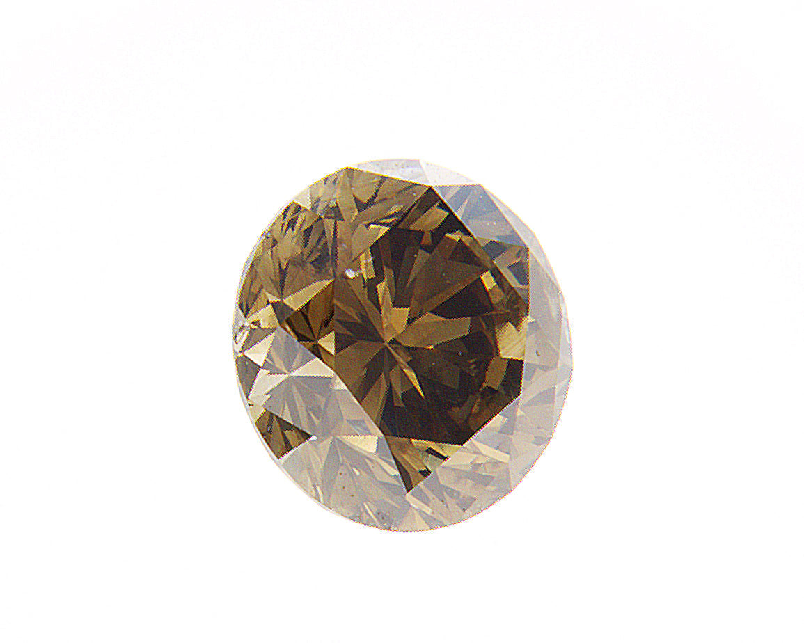 1.25ct Fancy Deep Yellowish Brown, Round Diamond, I1 - 6.64 - 6.78 x 4.37mm