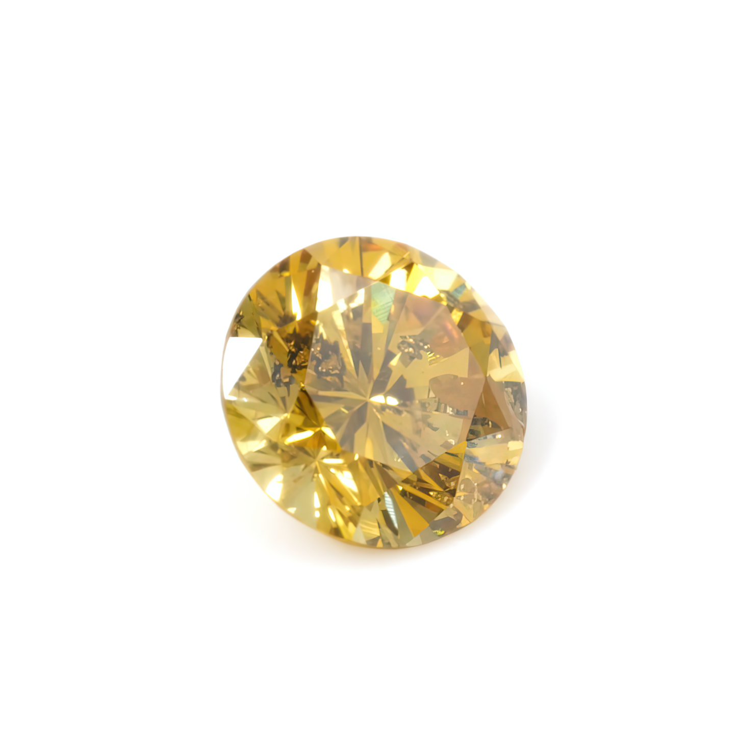 0.25ct Fancy Brownish Orangy Yellow, Round Diamond, I1 - 4.00 - 4.06 x 2.61mm