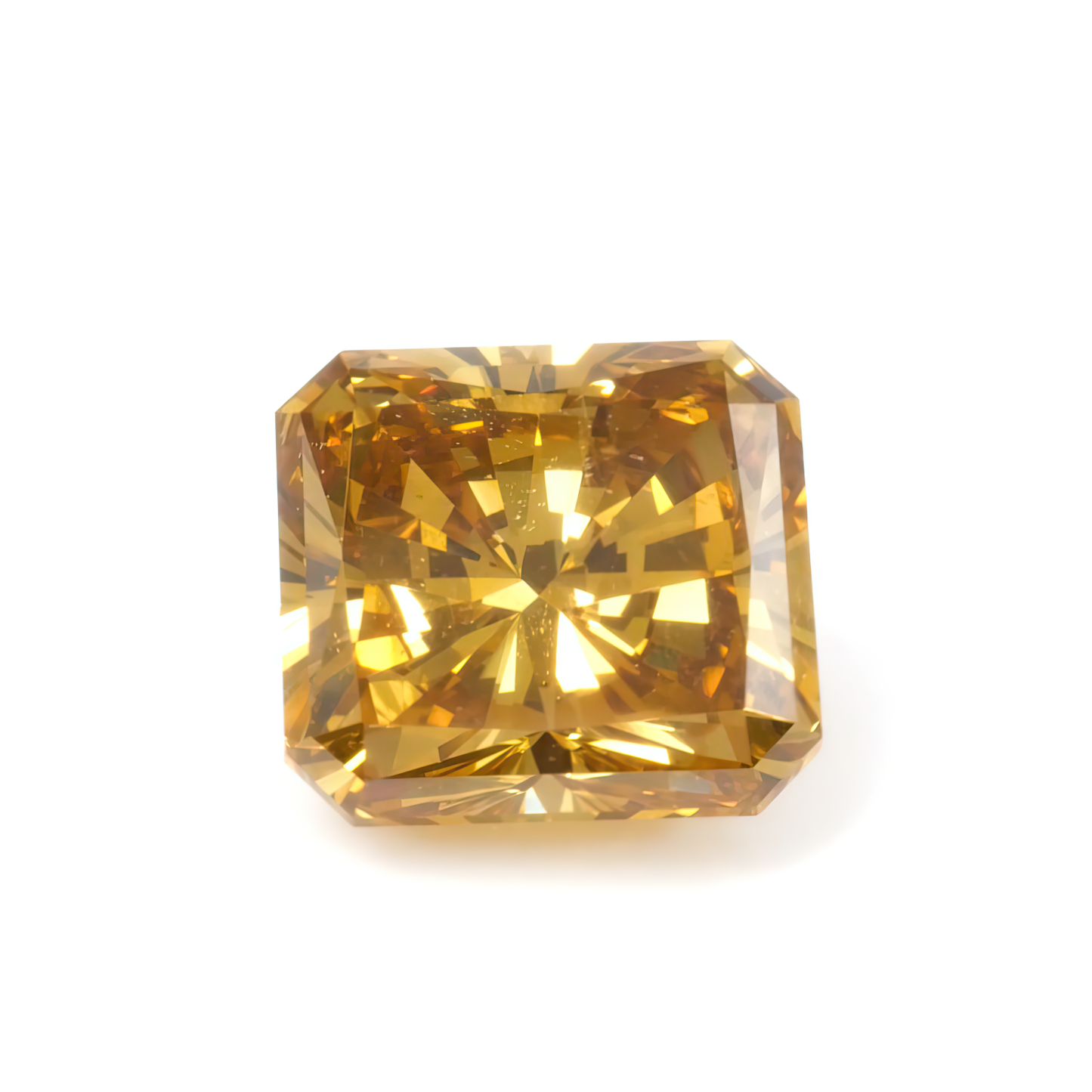 0.89ct Fancy Deep Brownish Orangy Yellow, Radiant Diamond, SI2 - 5.44 x 5.07 x 3.74mm