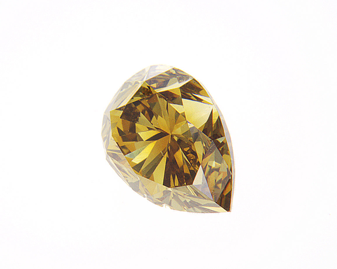 0.86ct Fancy Deep Brownish Yellow, Pear Shape Diamond, VS2 - 6.76 x 4.90 x 4.10mm