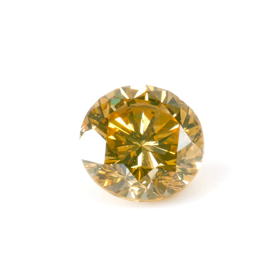 0.84ct Fancy Deep Orangy Yellow, Round Diamond, SI1 - 5.77 - 5.86 x 3.85mm