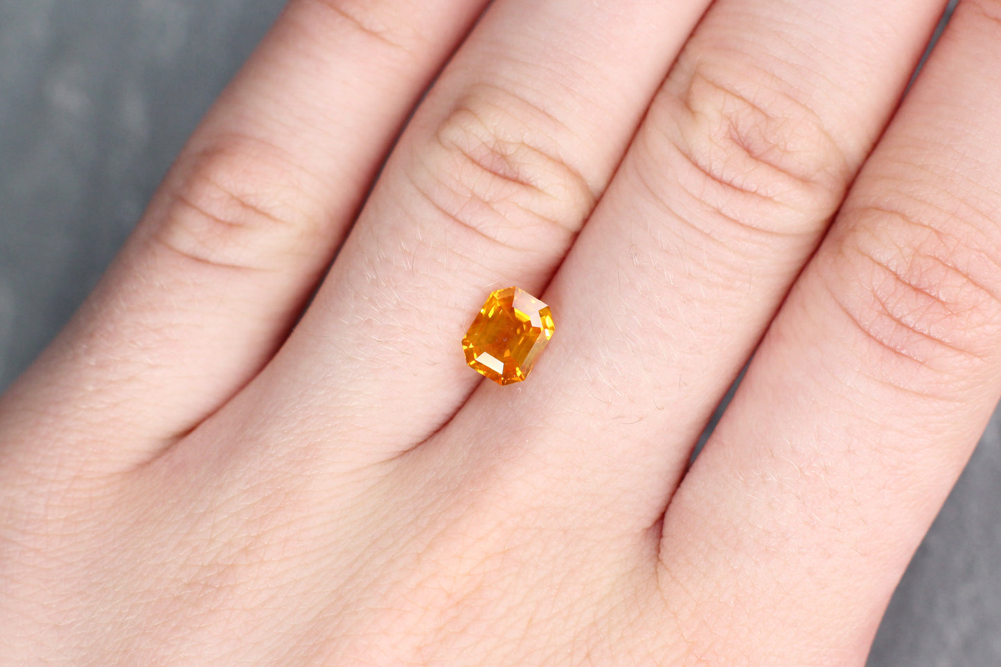 2.03ct Orangy Yellow, Octagon Sapphire, Heated, Sri Lanka - 7.29 x 5.85 x 4.48mm