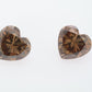 2.18ct Fancy Brown, Heart Shape Diamond Pair, SI1 - 6.3 x 6.5mm