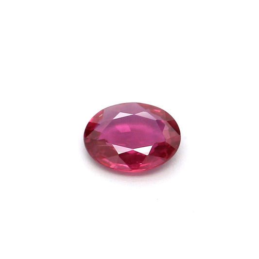 0.28ct Purplish Red, Oval Ruby, Heated, Thailand - 4.95 x 3.96 x 1.46mm