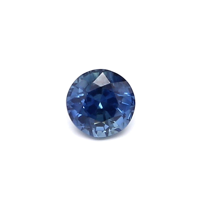 0.38ct Greenish Blue, Round Sapphire, Heated, Basaltic - 4.08 x 4.15 x 2.96mm