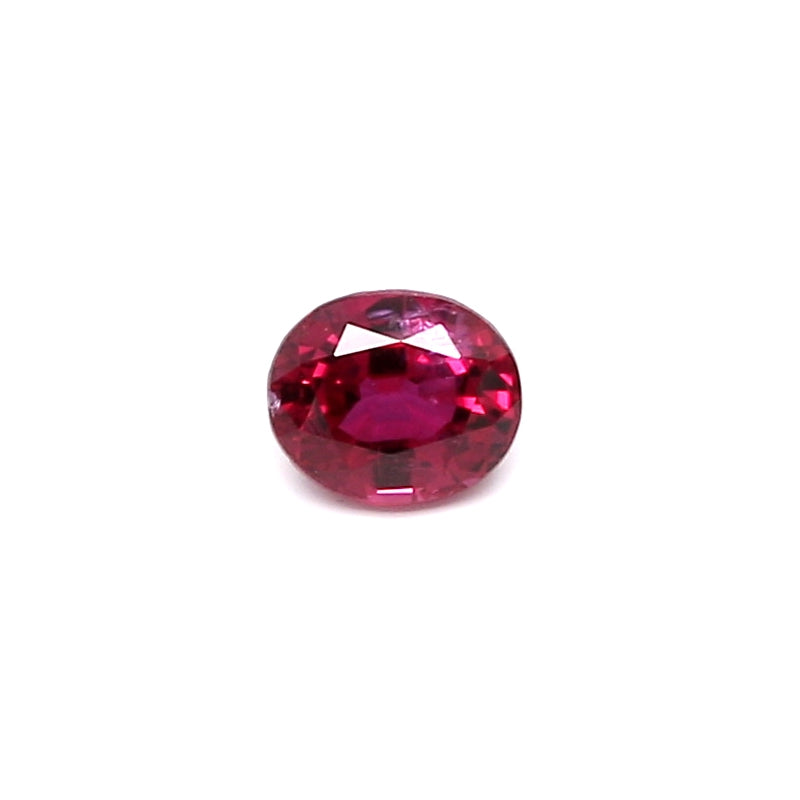 0.39ct Purplish Red, Oval Ruby, Heated, Thailand - 4.51 x 3.81 x 2.61mm