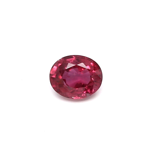 0.40ct Purplish Red, Oval Ruby, Heated, Thailand - 4.84 x 3.99 x 2.41mm