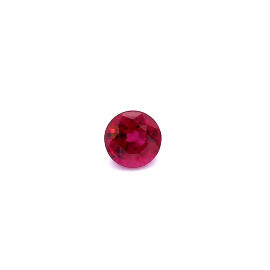 0.41ct Purplish Red, Round Ruby, H(a), Thailand - 4.23 - 4.25 x 2.74mm