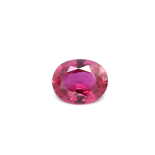 0.41ct Purplish Red, Oval Ruby, Heated, Thailand - 5.46 x 4.37 x 2.07mm