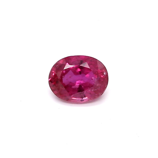 0.43ct Pinkish Red, Oval Ruby, H(b), Madagascar - 5.04 x 3.91 x 2.54mm