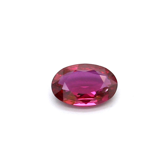 0.44ct Purplish Red, Oval Ruby, Heated, Thailand - 6.01 x 4.05 x 1.83mm