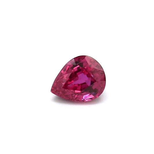 0.44ct Pinkish Red, Pear Shape Ruby, H(b), Madagascar - 4.97 x 3.98 x 2.82mm