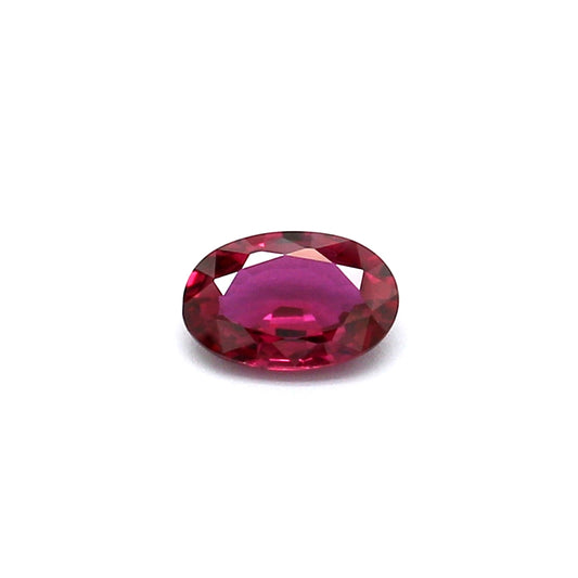 0.45ct Purplish Red, Oval Ruby, Heated, Thailand - 5.96 x 3.94 x 2.09mm