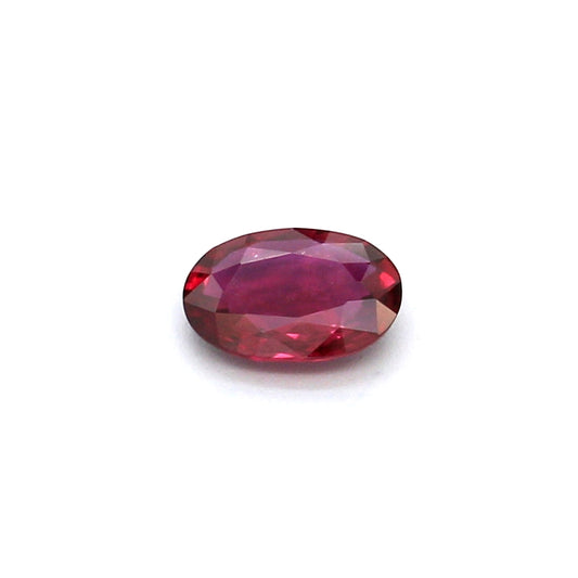 0.45ct Purplish Red, Oval Ruby, Heated, Thailand - 6.03 x 4.10 x 2.42mm