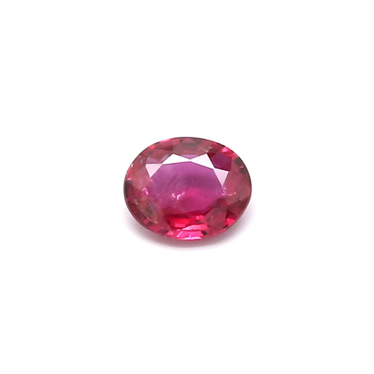 0.45ct Purplish Red, Oval Ruby, Heated, Thailand - 5.42 x 4.51 x 2.03mm