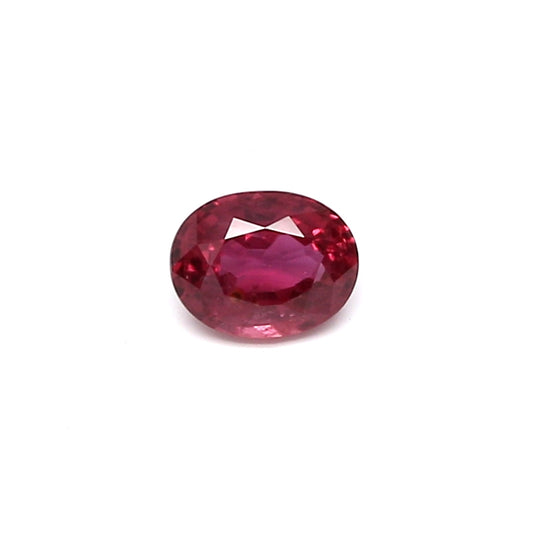 0.45ct Purplish Red, Oval Ruby, Heated, Thailand - 5.00 x 3.89 x 2.56mm