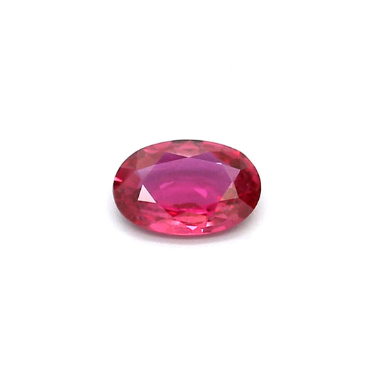 0.46ct Purplish Red, Oval Ruby, Heated, Thailand - 6.04 x 4.04 x 1.97mm