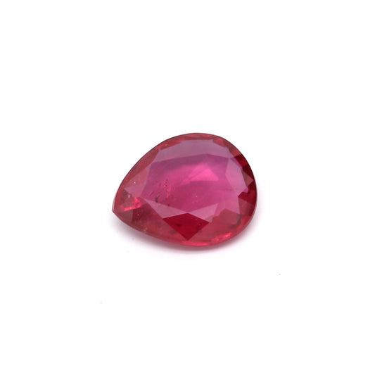 0.48ct Pinkish Red, Pear Shape Ruby, H(b), Thailand - 5.94 x 5.01 x 1.66mm