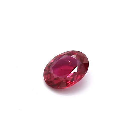 0.48ct Purplish Red, Oval Ruby, Heated, Thailand - 5.42 x 4.49 x 2.17mm