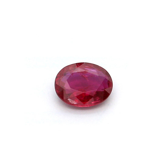 0.48ct Purplish Red, Oval Ruby, Heated, Thailand - 5.42 x 4.41 x 2.01mm