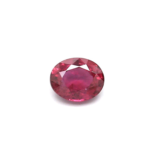 0.48ct Purplish Red, Oval Ruby, Heated, Thailand - 5.00 x 4.03 x 2.56mm