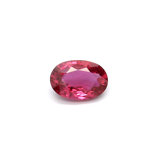 0.49ct Pinkish Red, Oval Ruby, Heated, Thailand - 5.96 x 4.08 x 2.25mm