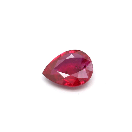 0.50ct Pear Shape Ruby, Heated, Thailand - 5.94 x 4.78 x 2.08mm