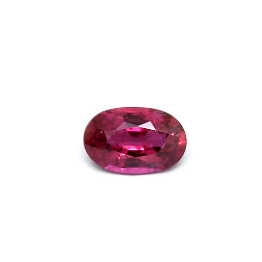 0.50ct Purplish Red, Oval Ruby, Heated, Thailand - 5.93 x 3.80 x 2.53mm