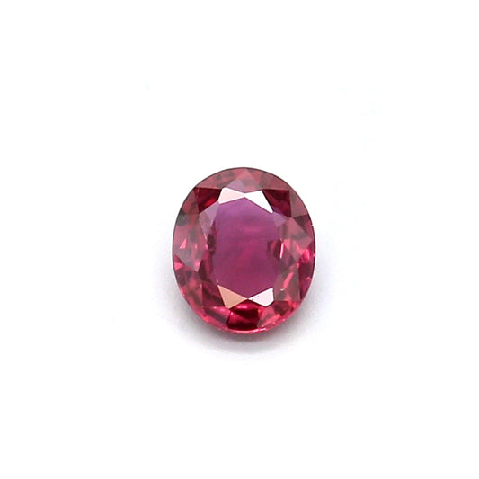 0.50ct Purplish Red, Oval Ruby, Heated, Thailand - 5.55 x 4.49 x 2.16mm