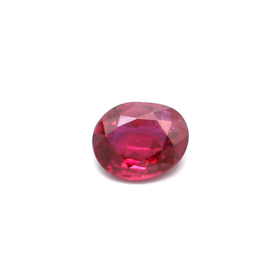 0.50ct Purplish Red, Oval Ruby, Heated, Thailand - 5.36 x 4.41 x 2.41mm