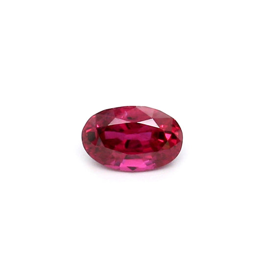 0.50ct Purplish Red, Oval Ruby, Heated, Thailand - 5.83 x 3.76 x 2.82mm