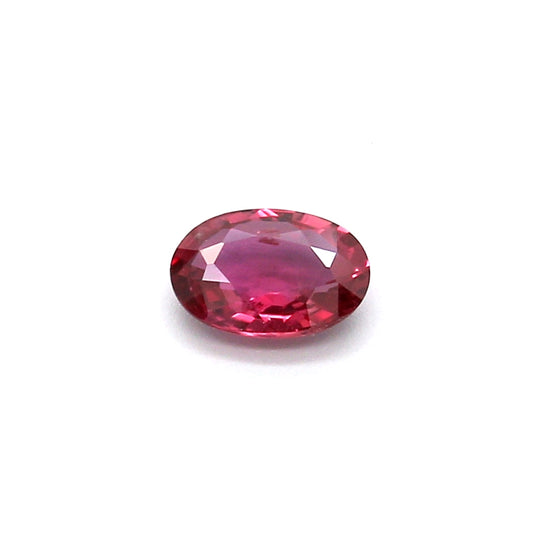 0.51ct Purplish Red, Oval Ruby, Heated, Thailand - 5.97 x 4.09 x 2.20mm