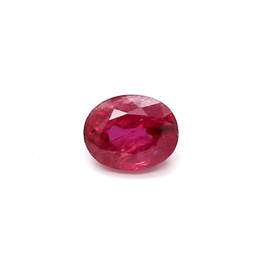 0.51ct Pinkish Red, Oval Ruby, H(b), Madagascar - 5.02 x 4.00 x 2.85mm