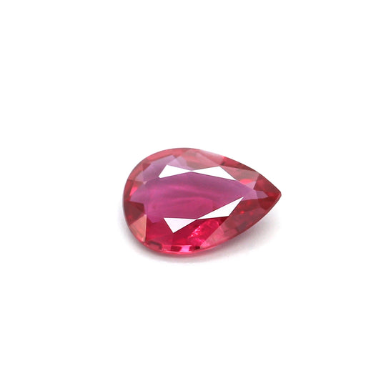 0.52ct Pinkish Red, Pear Shape Ruby, Heated, Thailand - 6.84 x 4.88 x 1.85mm