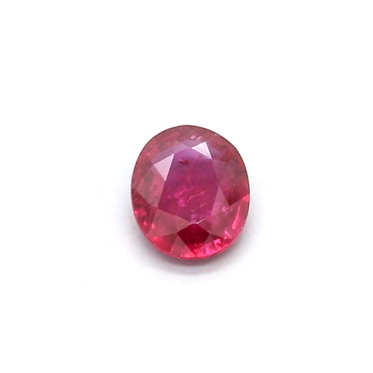 0.53ct Purplish Red, Oval Ruby, Heated, Thailand - 5.49 x 4.55 x 2.21mm