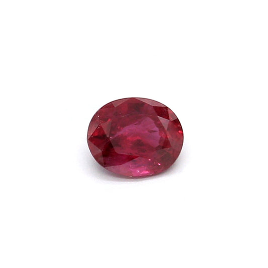 0.53ct Purplish Red, Oval Ruby, Heated, Thailand - 5.46 x 4.47 x 2.58mm