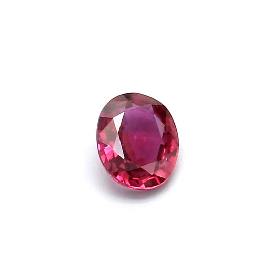 0.53ct Purplish Red, Oval Ruby, Heated, Thailand - 5.53 x 4.51 x 2.26mm