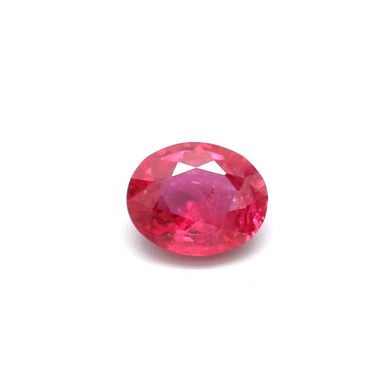 0.53ct Pinkish Red, Oval Ruby, Heated, Thailand - 5.49 x 4.50 x 2.50mm