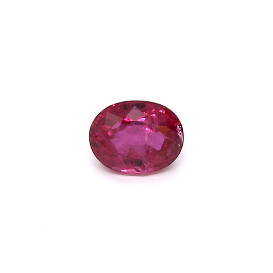 0.54ct Pinkish Red, Oval Ruby, H(b), Madagascar - 4.91 x 3.91 x 3.04mm